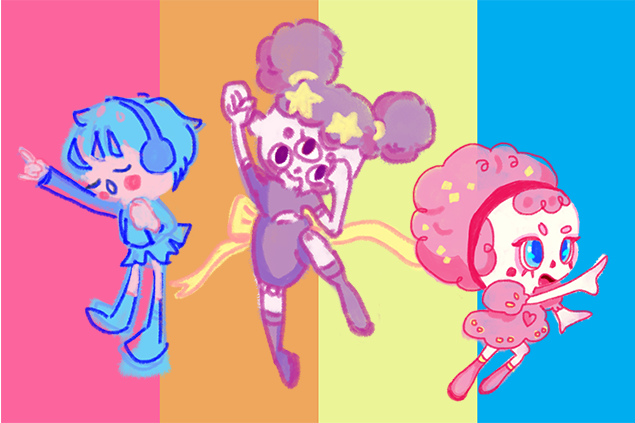 sugar rush club project line up illustration