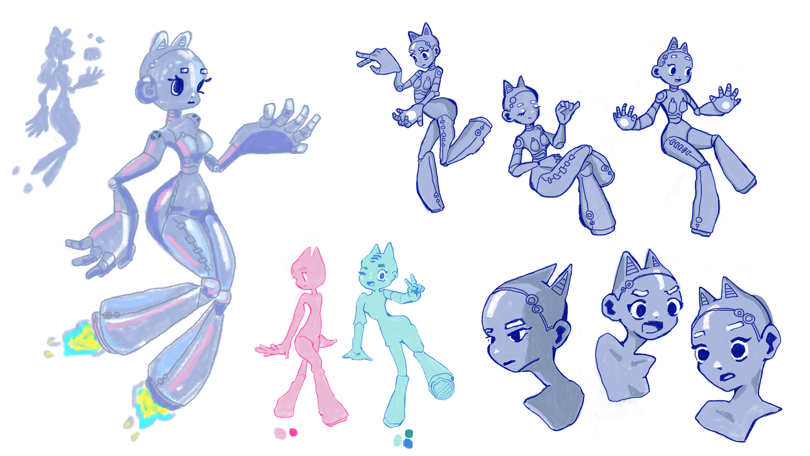 project X robot assistant character desgin illustration